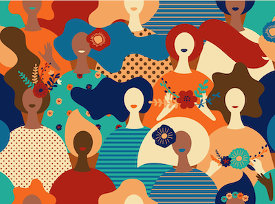 dessins de femmes multicolores