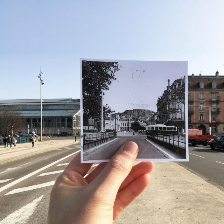 photo en main montrant la citadelle de Belfort