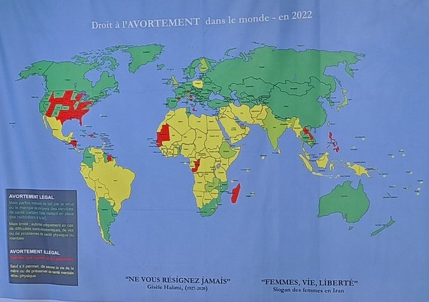 Carte des droits à l'avortement dans le monde en 2022