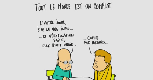 2 hommes parlant fake news