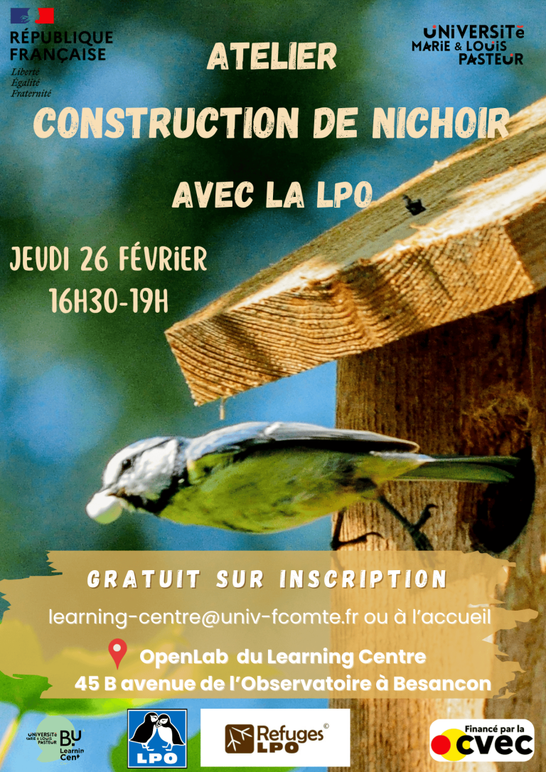 gratuit sur inscription learning-centre@univ-fcomte.fr ou à l'accueil du learning centre