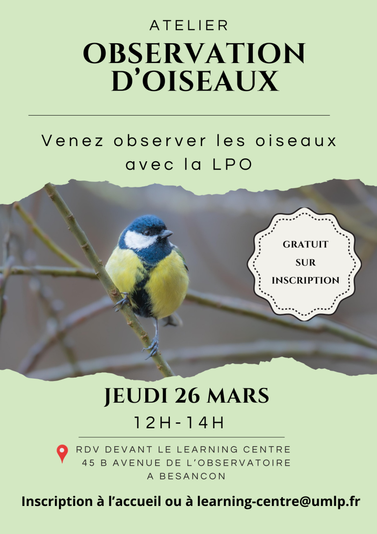 sur inscription à l'accueil ou à learning-centre@umlp.fr