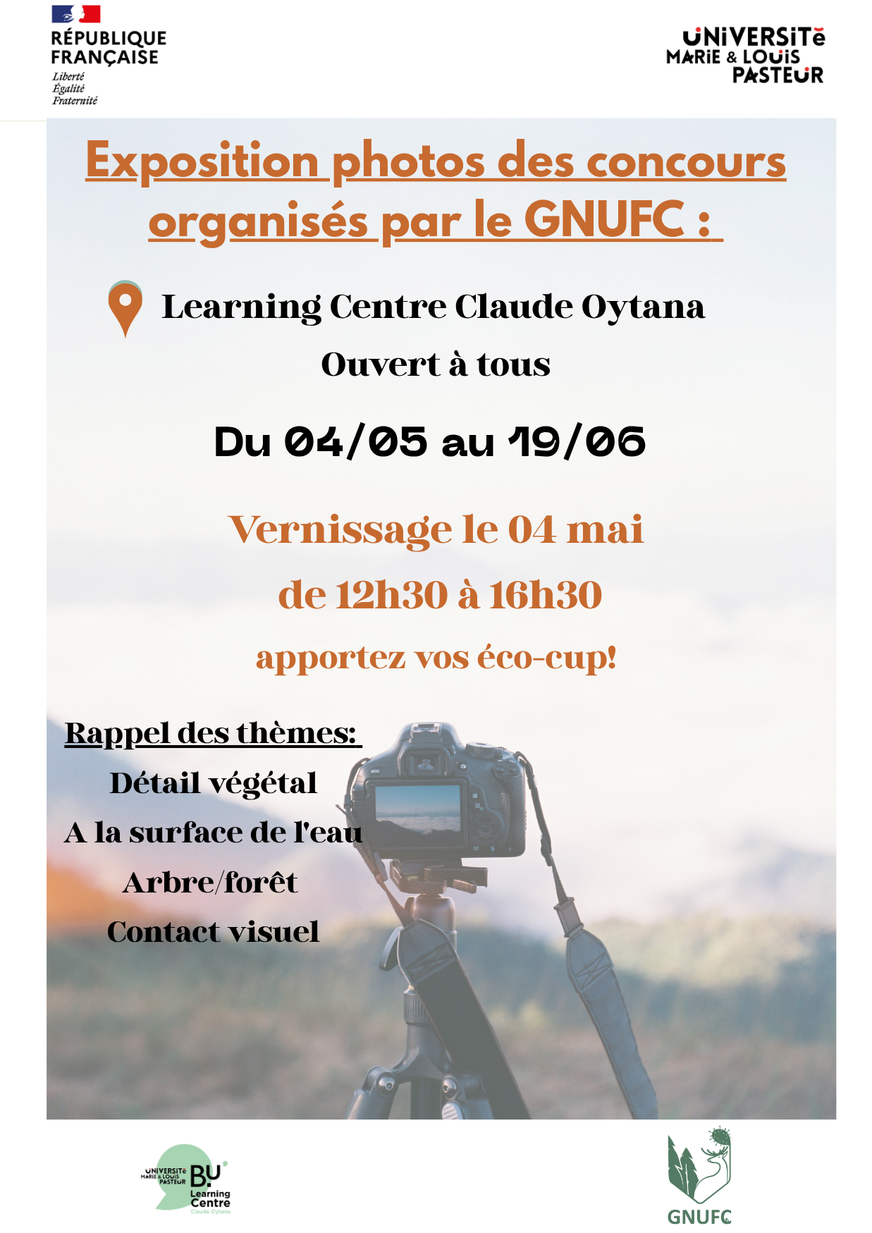 rappel des thèmes : détail végétal, à la surface de l'eau, arbre/forêt, contact visuel